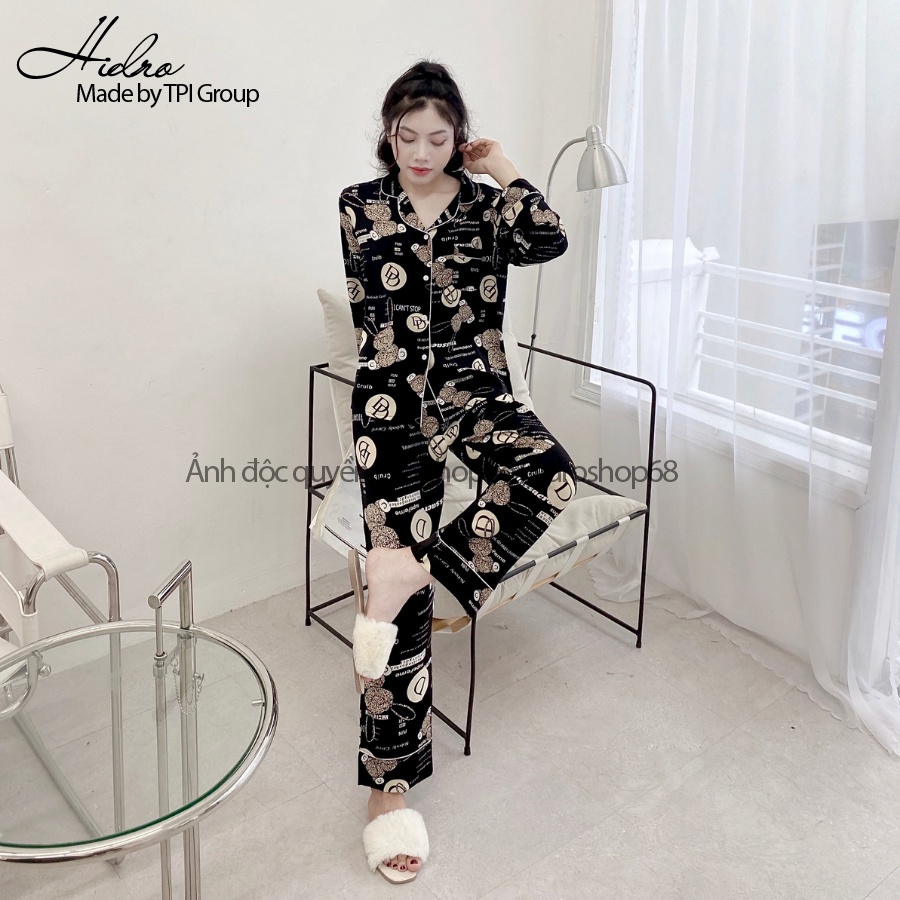 Bộ Pijama Lụa Dài Tay Thiết Kế Cao Cấp Chất Mềm Mịn Không Nhăn