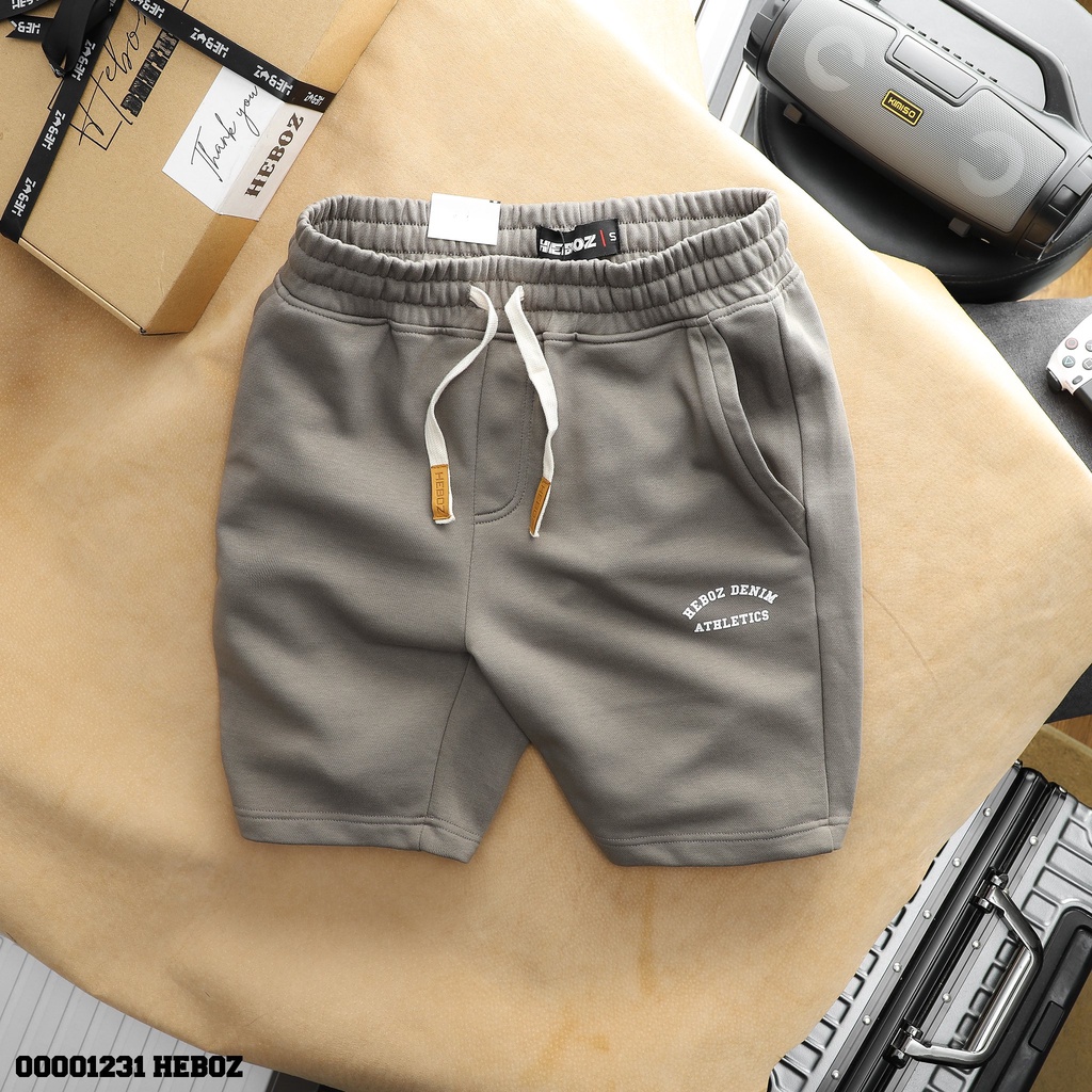 Quần short nam nỉ Athletics Heboz 4M,Chất vải mềm mại, co giãn, thoáng khí cực tốt - 00001231