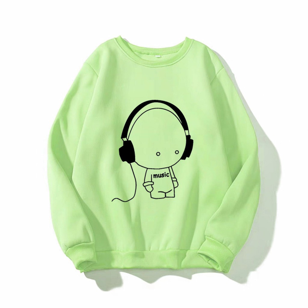 Áo sweater nam nữ in nhok music siêu cute