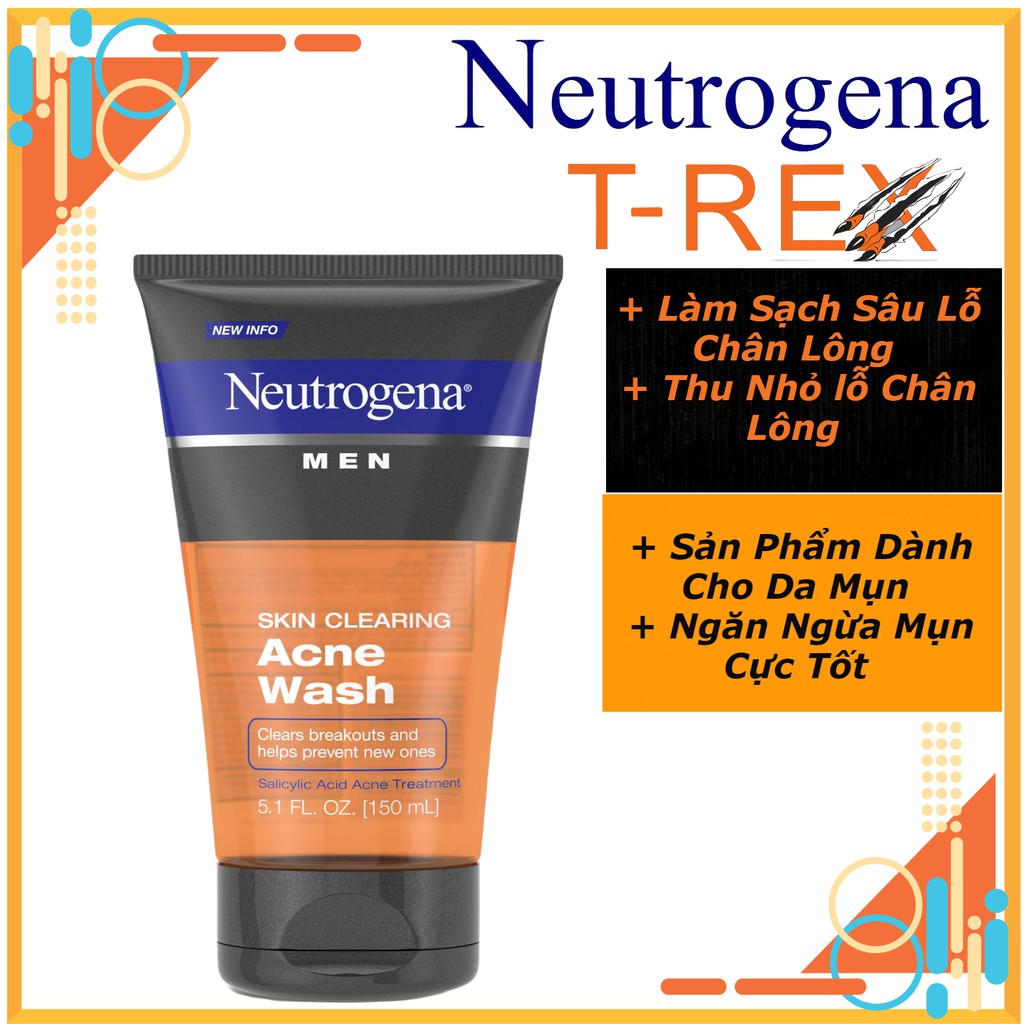 [HÀNG AUTH] SỮA RỬA MẶT NEUTROGENA MEN ACNE WASH 150ml