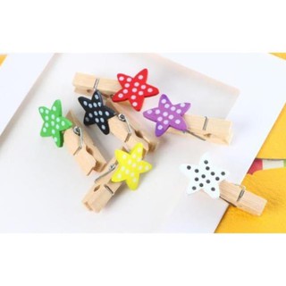 COMBO 10 KẸP GỖ NGÔI SAO CHẤM BI