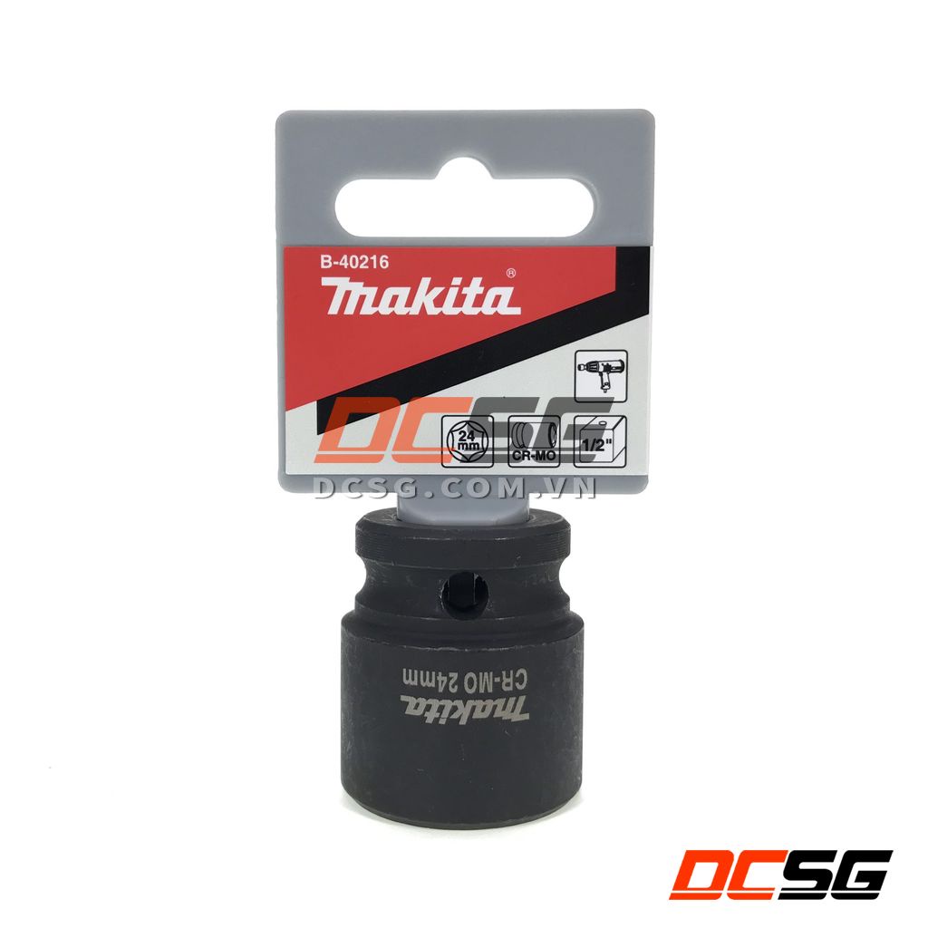 Đầu tuýp đen ngắn 1/2" thép CR-MO cho máy siết bu lông Makita | DCSG