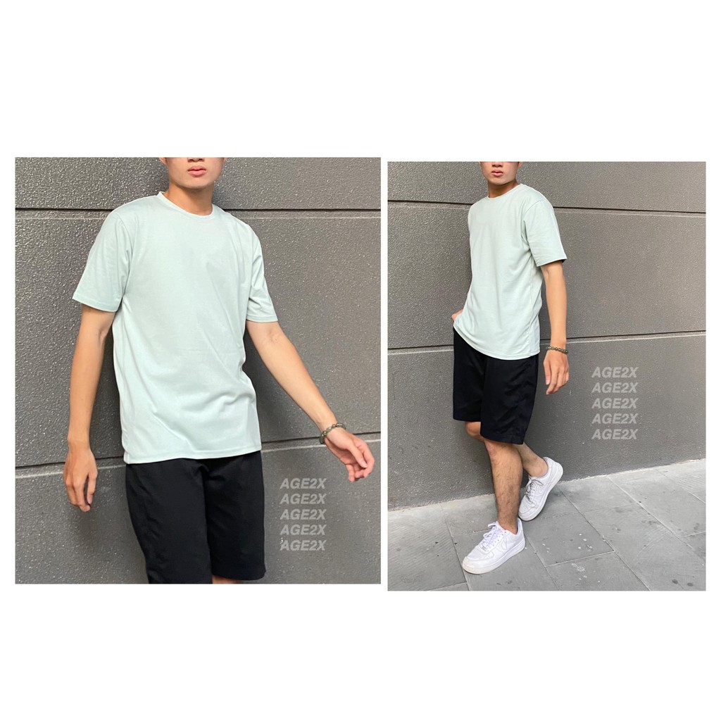 Xanh Mint Màu Áo Thun Trơn AGE2X Hot Nhất 2021