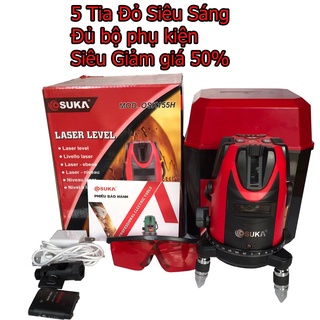Máy cân bằng laser 5 tia đỏ, máy bắn cốt laser 5 tia đỏ siêu sáng máy cân mực laser bắn cos 5 tia đỏ