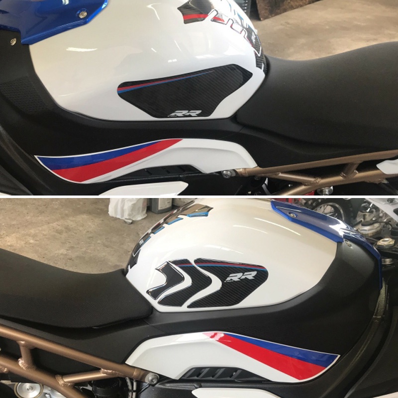 Hình dán bình xăng cho BMW S1000RR Miếng đệm bình xăng bằng sợi carbon 5D bảo vệ bình xăng xe máy
