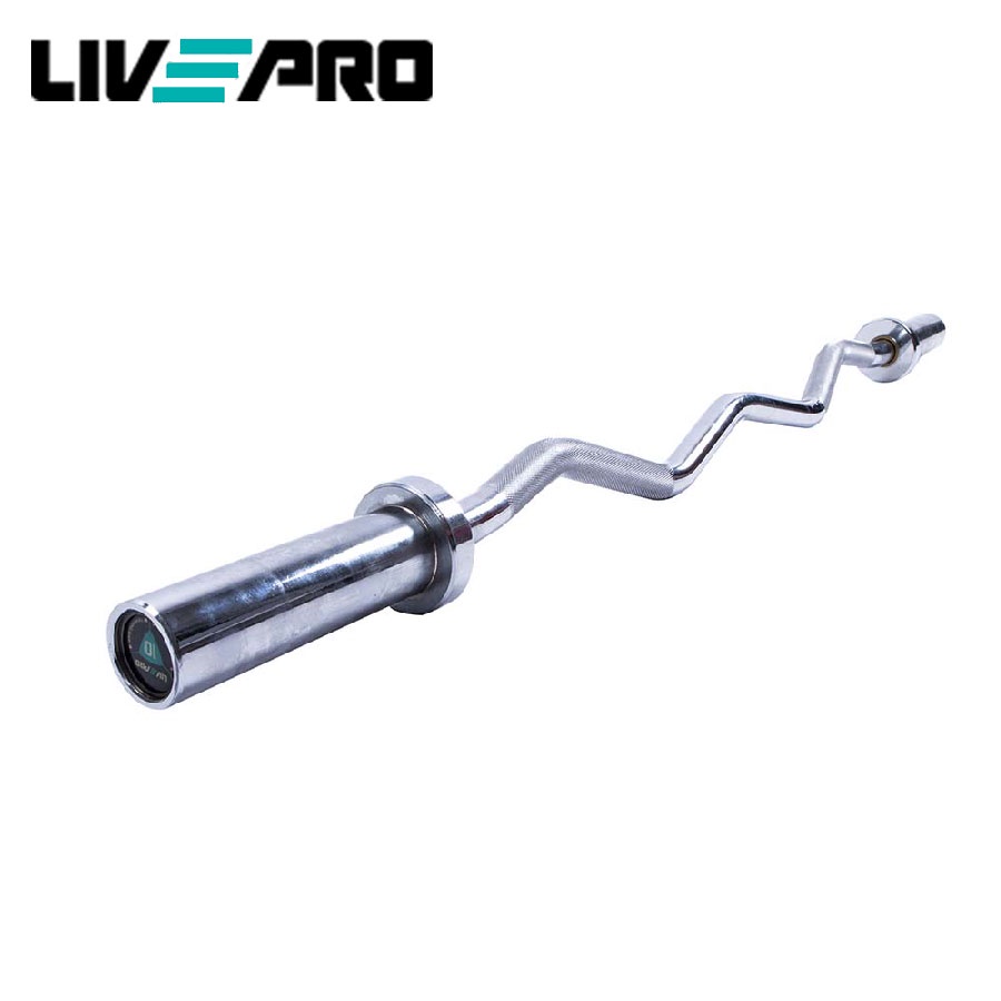 Thanh đòn tạ cong EZ chuẩn cao cấp Olympic Livepro Chính Hãng 4′ OLYMPIC EZ-CURL BAR 10Kg/ 1.2M BAR LP8053