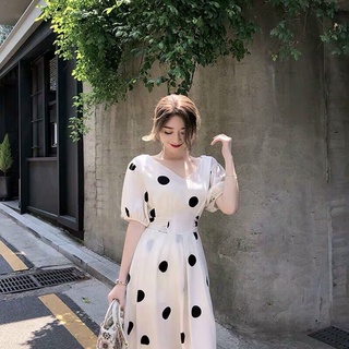 Đầm xòe dài chấm bi