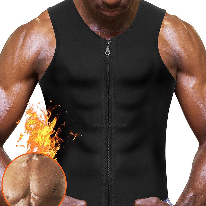 Áo sát nách định hình bụng A.123 kéo khóa cho anh em - Ảnh, video shop làm