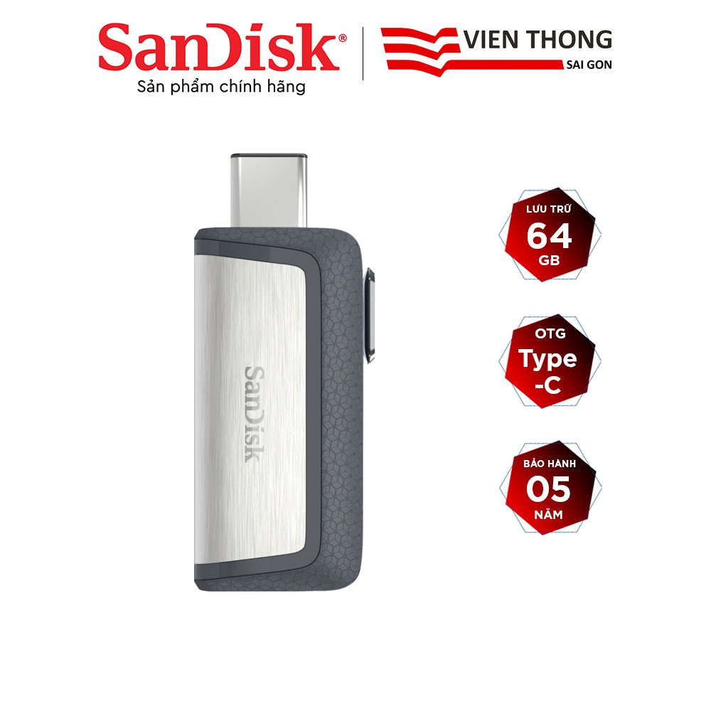 USB OTG 3.1 Gen 1 SanDisk SDDDC2 Ultra 64GB Dual Drive USB Type-C upto 150MB/s