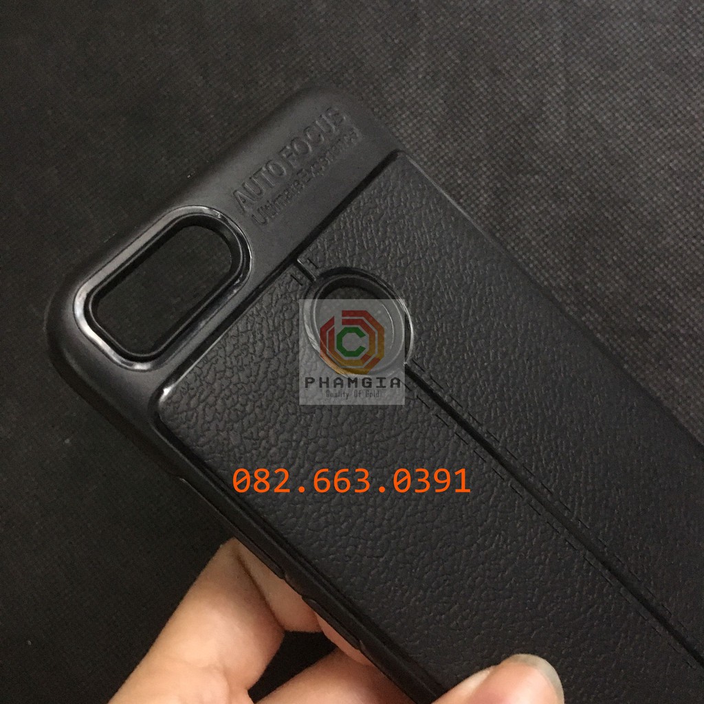Ốp lưng dẻo đen Xiaomi Mi 5x vân da sang trọng