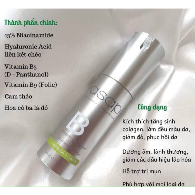 Tinh chất phục hồi dưỡng trắng da Serum ASAP super B complex