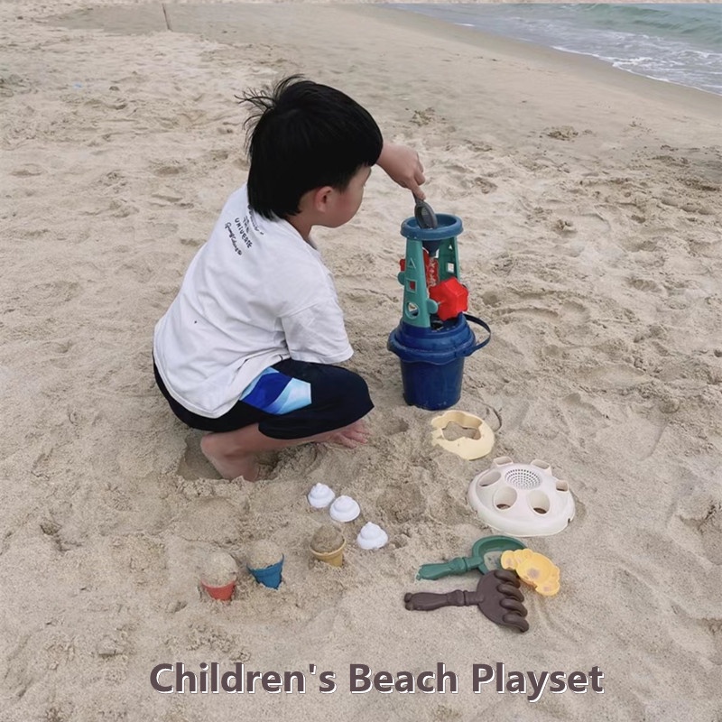 Bộ đồ chơi xúc cát dạng xô và xẻng xúc cát đi biển mùa hè cho bé