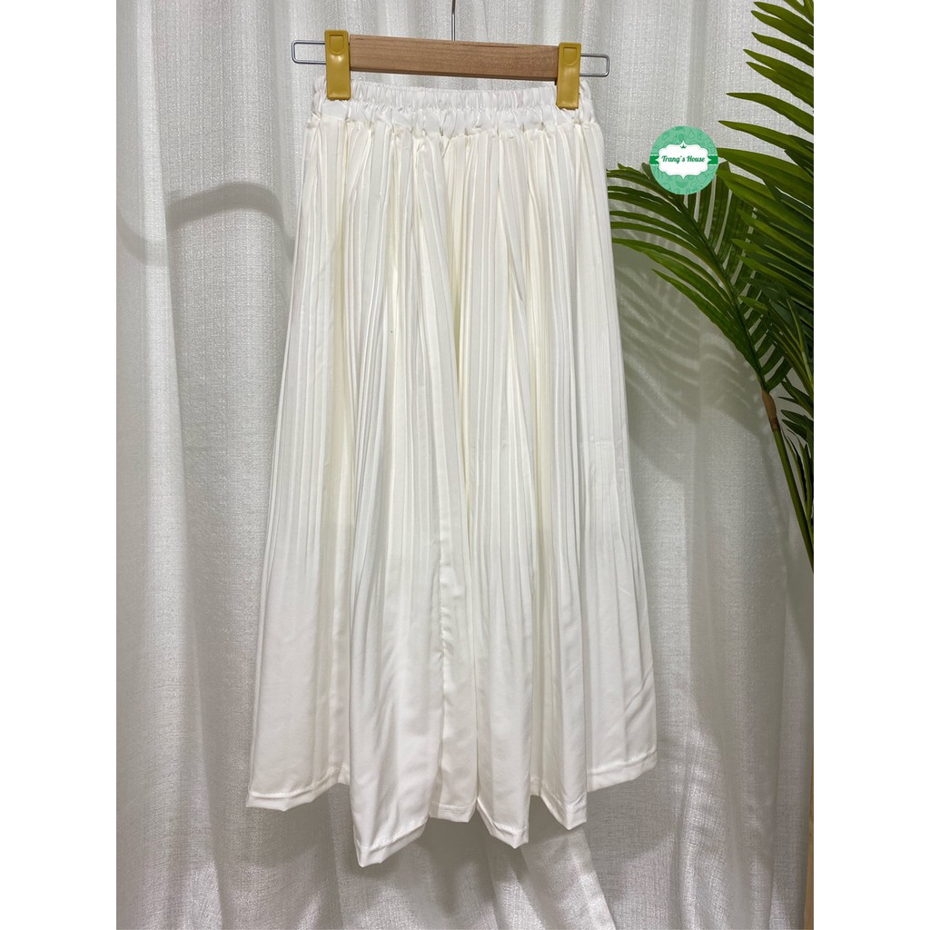 Chân váy dài xếp ly, midi, freesize 70cm 42~62kg, chân váy xếp ly dài công sở M03 | BigBuy360 - bigbuy360.vn