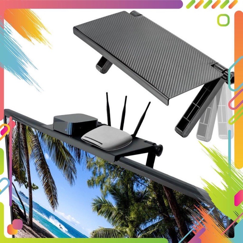 🔥SALE Kệ để đồ trên tivi, máy tính.giá đỡ laptop, giá đỡ gác đựng đồ sau màn hình đa năng,Tiện Ích nhựa ABS