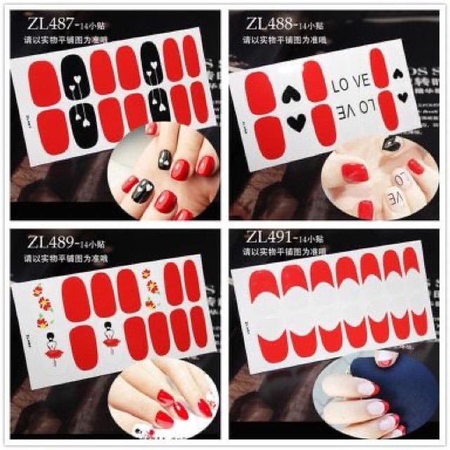 Set 14 miếng dán móng stiker cực xinh 🥰 freeship