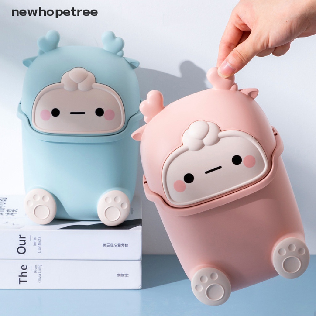 Thùng Rác Nhỏ Để Bàn Có Nắp Thiết Kế Dễ Thương