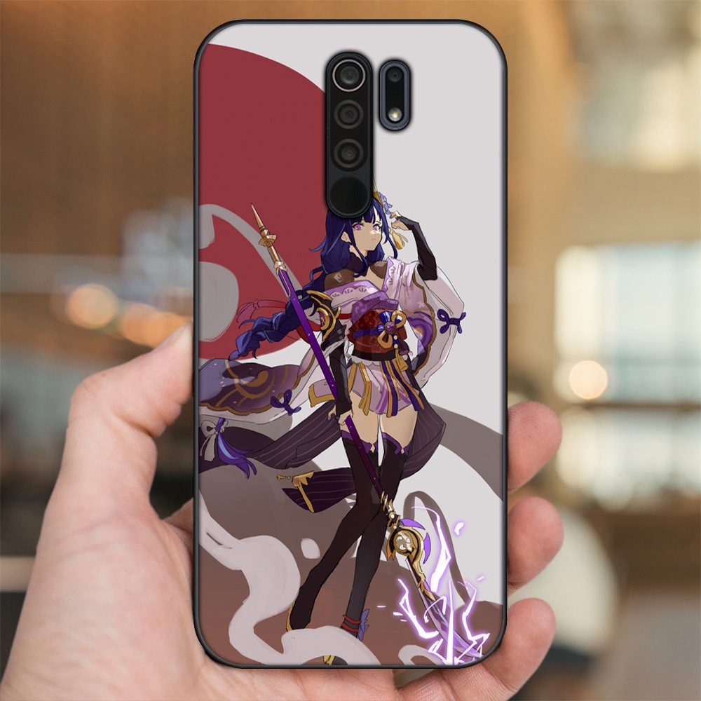 Ốp lưng Xiaomi Redmi 9 viền đen in hình Raiden Shogun Genshin Impact
