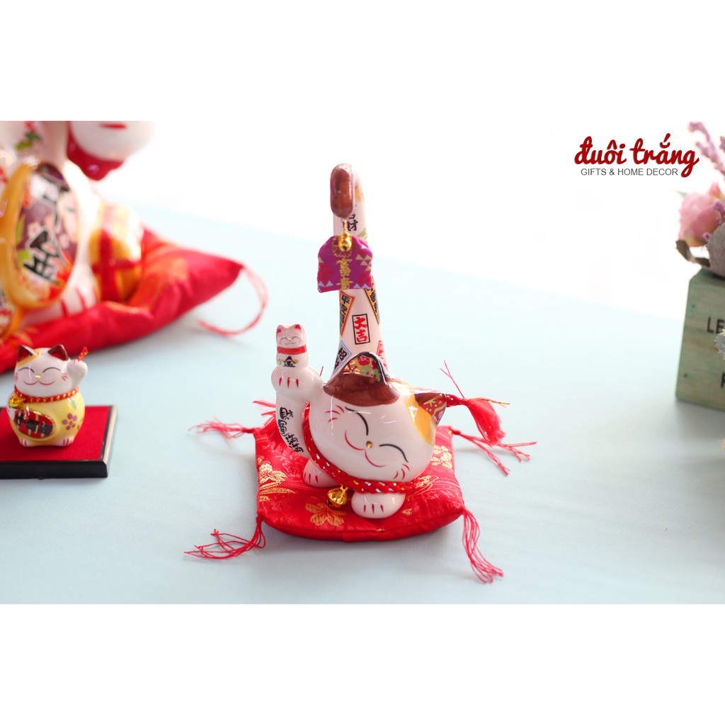 Mèo Thần tài Jinshi Đuôi dài "Cát Tường" bé 15cm