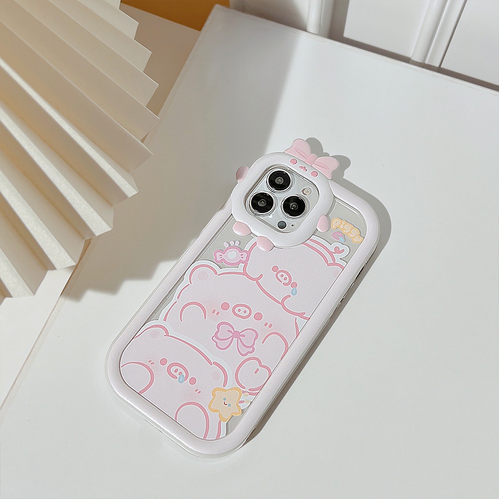 Ốp Điện Thoại Silicon Hình Ba Chú Heo 3D Dễ Thương Cho Iphone 14 11 12 13 PRO MAX
