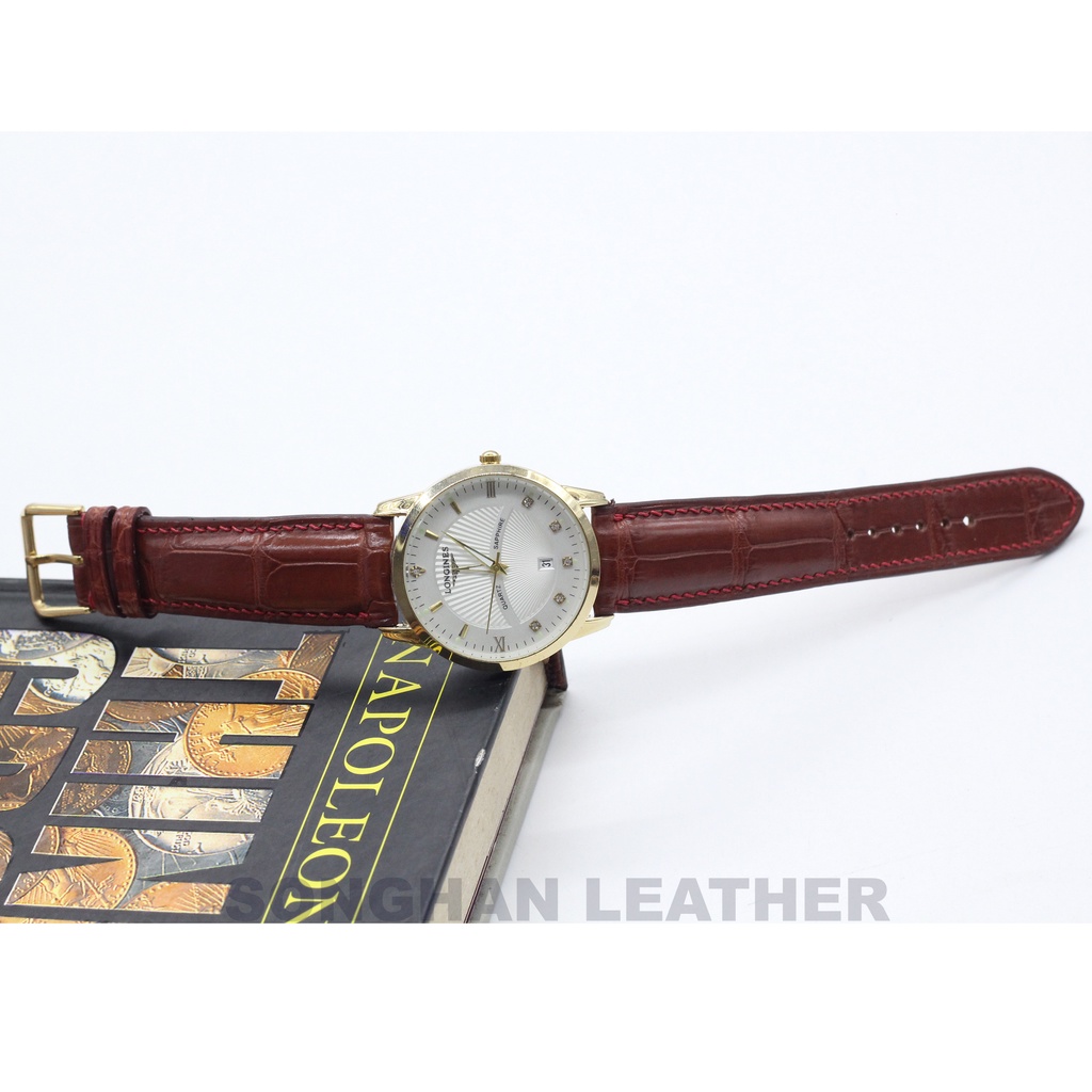 Dây Da Đồng Hồ Cá Sấu Songhan Leather WT08.Dây Da Đủ Size Gắn Chốt Thông Minh+Khóa Kim.BH 6 Tháng