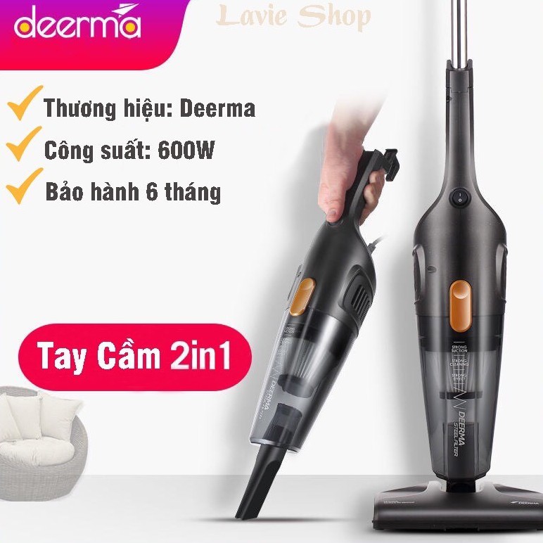 Máy Hút Bụi Gia Đình Deerma DX115C [ CHÍNH HÃNG ] Công Suất Lớn 600W Kèm 3 Đầu Hút - Bảo Hành 1 Năm - 1 Đổi 1 30 Ngày !