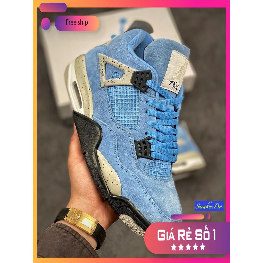Giày thể thao Air Jordan 4 Retro University Blue  siêu đẹp, màu chất dành cho nam và nữ