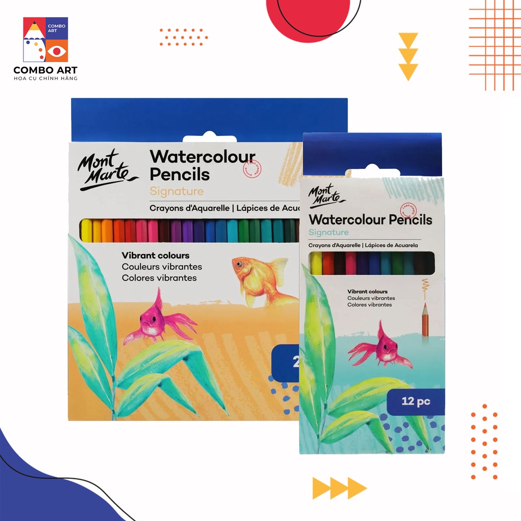 Chì màu nước Mont Marte 12/24 màu