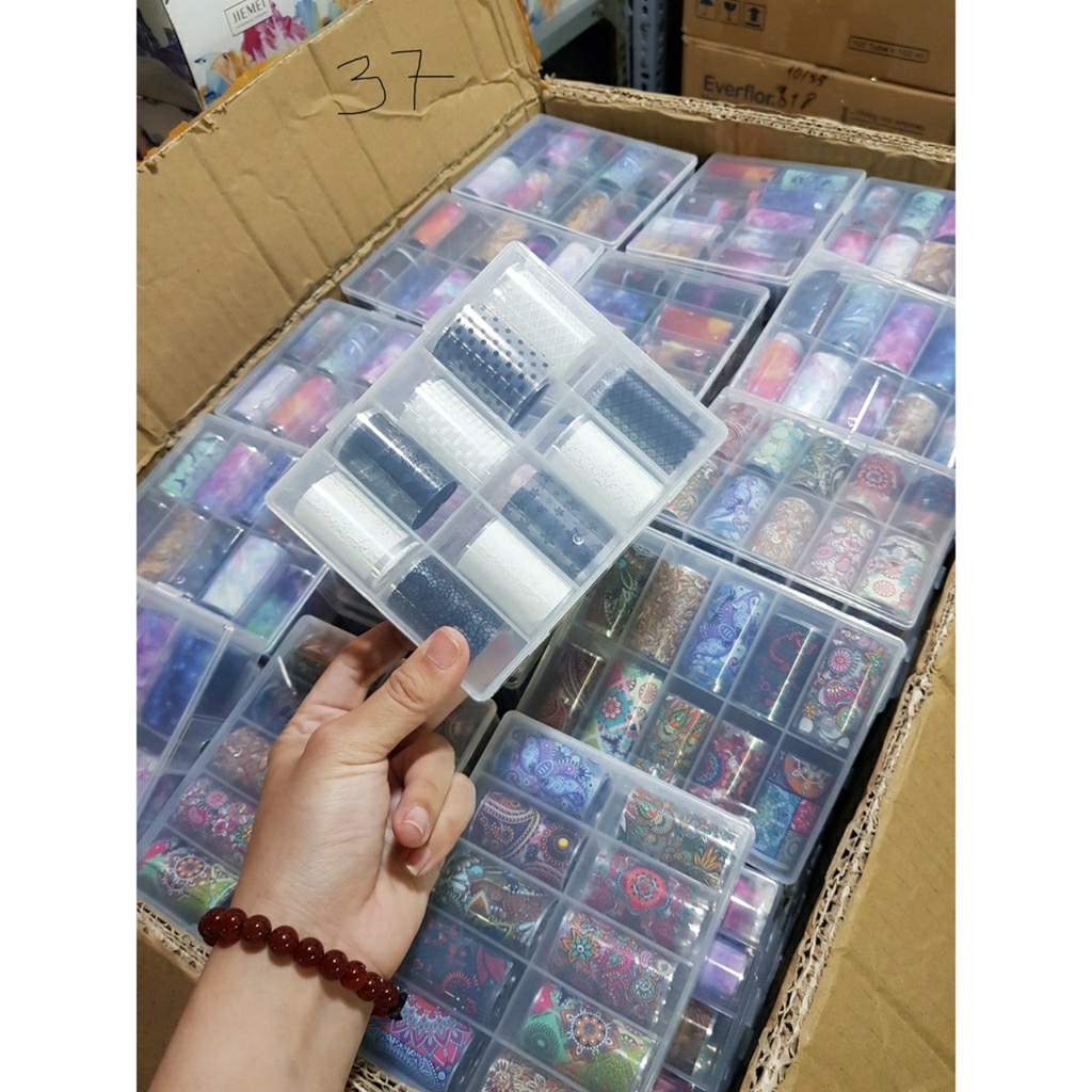 Foil ren trắng đen set 10 cuộn