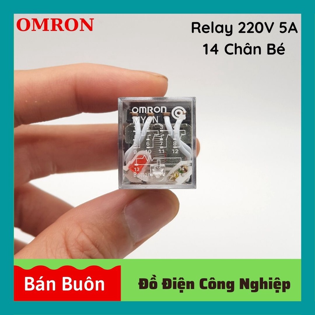 Relay omron 220v 14 chân, rơ le trung gian 220v