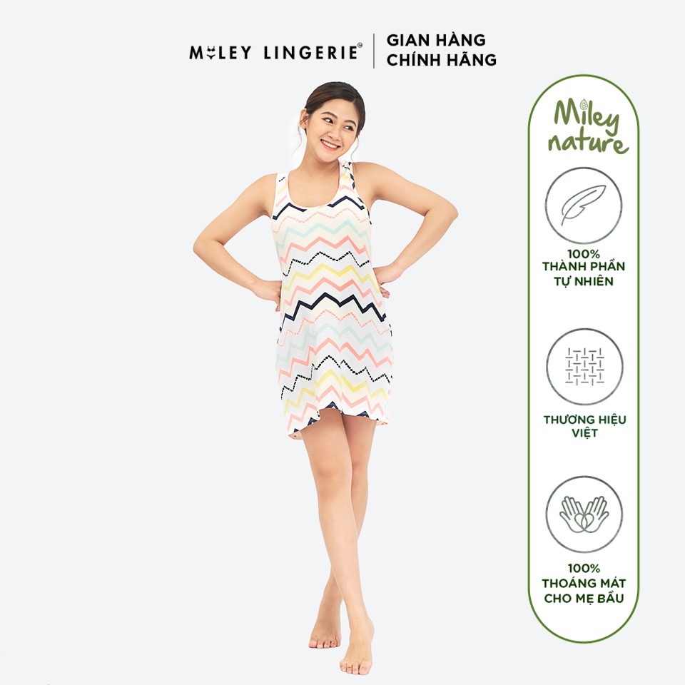 Đầm ngủ bầu cotton Nature Wind Miley Lingerie Hoạ Tiết DCP_08
