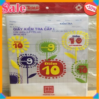 1 túi giấy kiểm tra Điểm 10 Hồng Hà -4 ly ( loại 1 túi /15 tờ đôi )