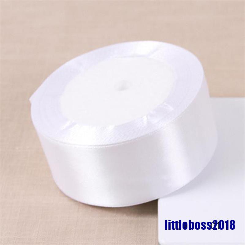 Cuộn Dây Ruy Băng Lụa Satin Màu Trắng 2018 25 Yards Dùng Trang Trí Tiệc Giáng Sinh / Năm Mới Diy