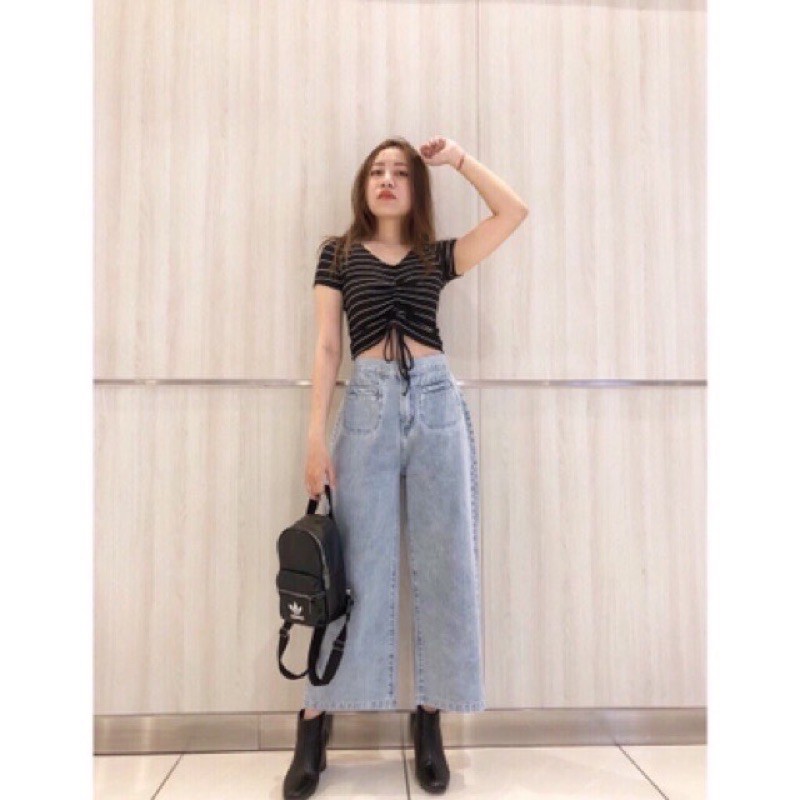 Quần baggy jean nữ cao cấp, lưng cao,màu xanh , quần jean nữ LB278 JL JohnsonLi