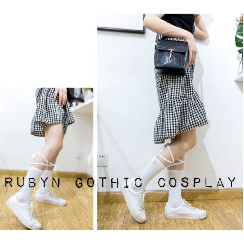 Tất cổ cao cột dây chéo phong cách lolita gothic ( hàng quảng châu )