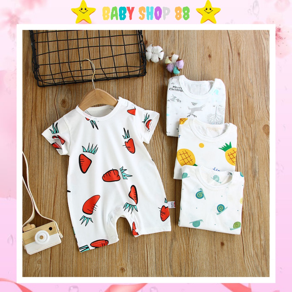 |FAMARAL2 giảm 10k cho đơn 50k|Bộ body đùi ngắn tay bodysuit hình trái cây cho bé trai bé gái sơ sinh mẫu F.2022