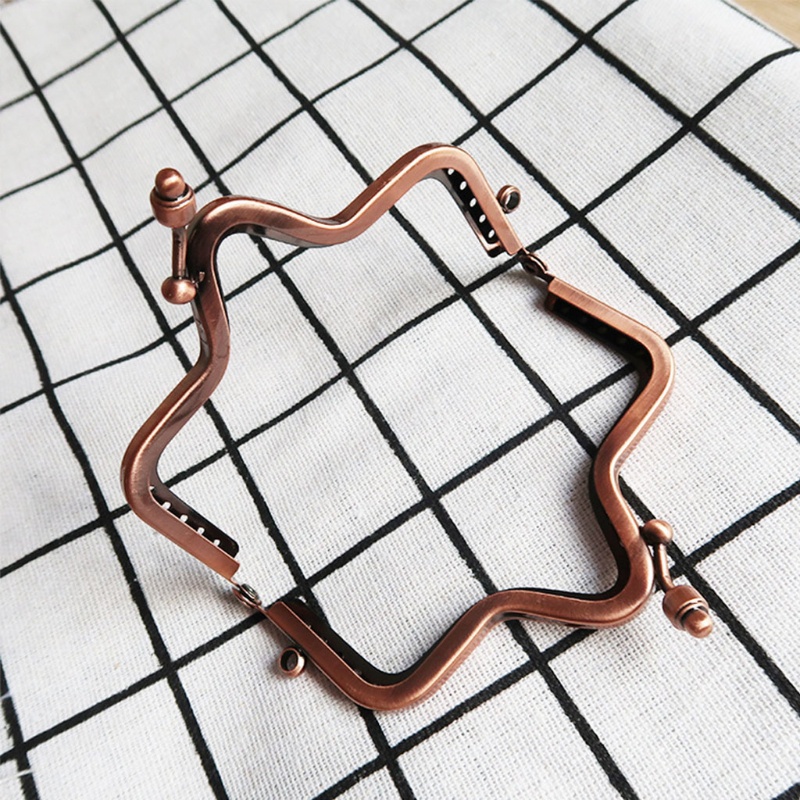 Khung Kim Loại Hình Ngôi Sao / Bông Hoa Kèm Khóa Cài Dùng May Túi Xách / Ví Cầm Tay DIY
