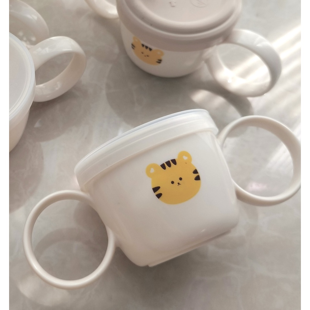 Cốc tập uống nước 3 giai đoạn, cốc ăn snack 2 in 1 phong cách Hàn Quốc cho bé