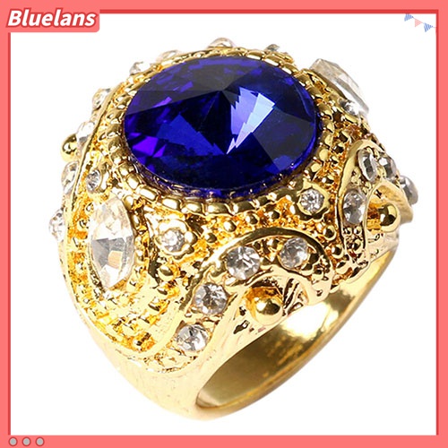 Nhẫn mạ vàng đính đá thời trang kiểu dáng vintage (size 7-10)