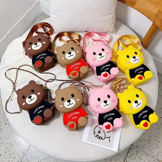 Túi gấu silicon love baby 2 dây