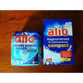 Combo Bột Alio 1,8kg + muối Alio 2kg + chai vệ sinh máy rửa bát Finish