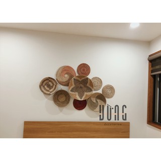 đĩa cói ( bộ đĩa trang trí tường - mẫu 6 )