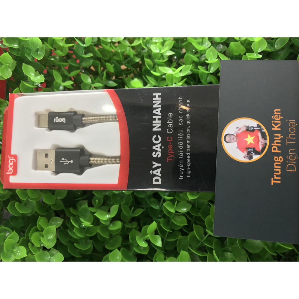 Dây sạc nhựa chống đứt Bagi Type–C dài 1m CF100 sạc nhanh.