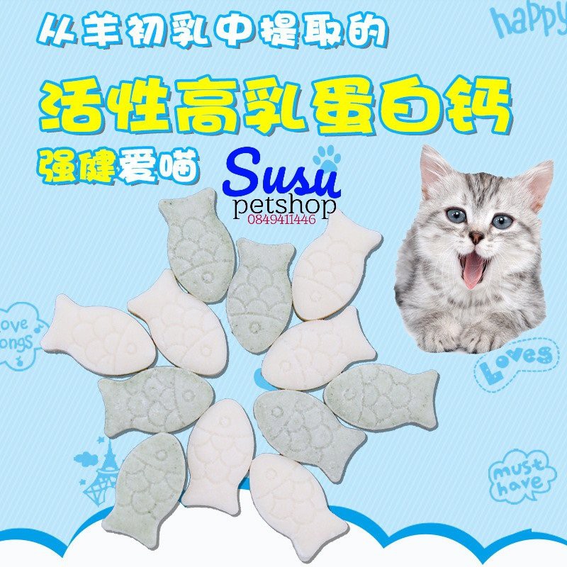 CATNIP bánh cá Canxi sữa dê cao cấp cho Mèo