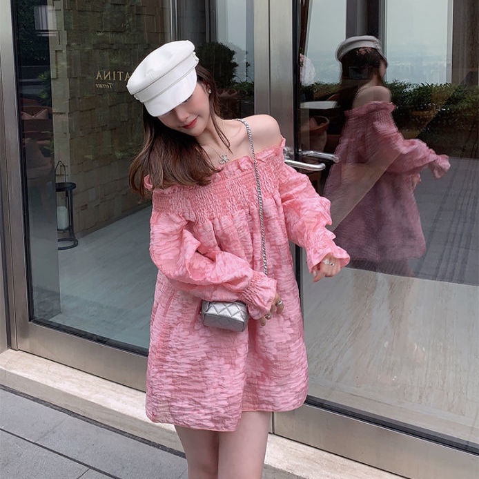 Đầm Trễ Vai Mùa Hè Phong Cách Châu Âu Mới 2022