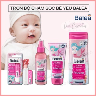 Tron bộ sữa tắm, dầu gội xả, xịt dưỡng tóc, son dưỡng Balea Little Princess cho bé gái