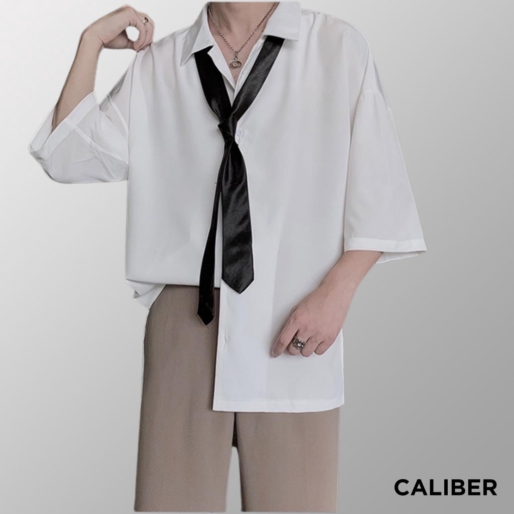 ÁO SƠ MI CALIBER tay ngắn cổ vest ao sơ mi  NAM NỮ Unisex nhiều màu hotrend