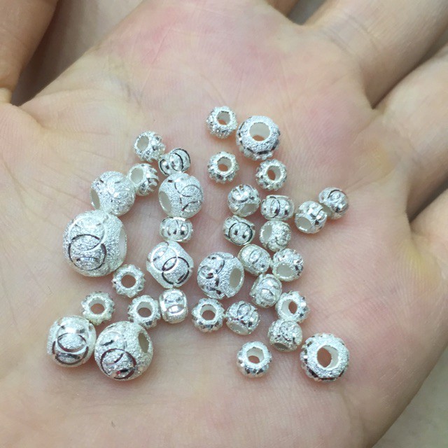 Bi cát bạc ta phay 6ly - 8ly để mix vòng tay, vòng dâu hoặc dây chuyền