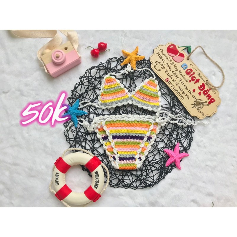 [GIẢM GIÁ 40%]BỘ CÁC SẢN PHẨM BIKINI LEN CHO BÉ TỪ 5-13KG ĐI BƠI TẮM BIỂN | BigBuy360 - bigbuy360.vn