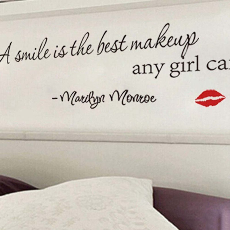 Miếng Dán Tường Trang Trí Nội Thất Hình Câu Nói &Quot; The Best Makeup Marilyn Monroe &Quot;