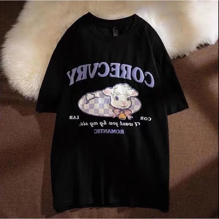 NRVP Áo Thun 100% Cotton Tay Ngắn Dáng Rộng Thời Trang Hàn Quốc Cho Nữ